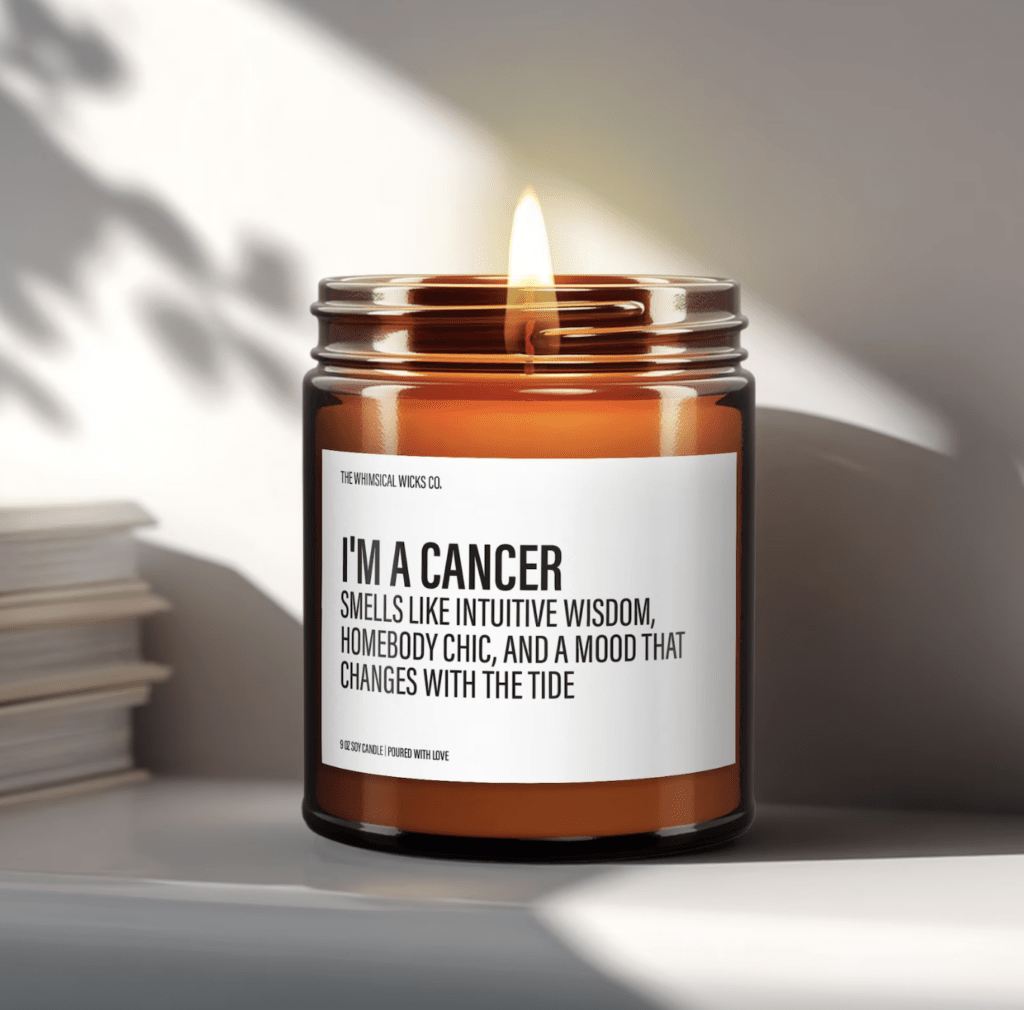Funny Cancer zodiac candle