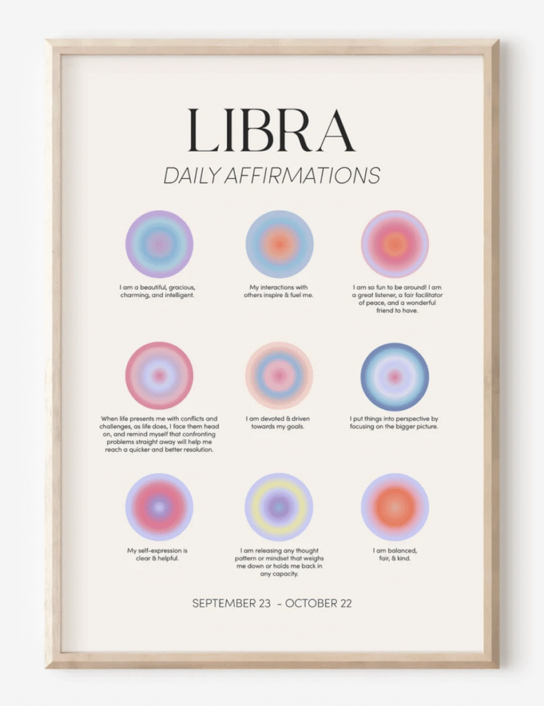 Libra Daily Affirmations wall art